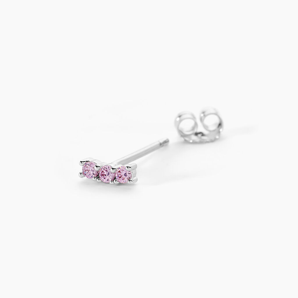 Boucles D'oreilles Puces Mai-ly Argent Blanc Oxyde De Zirconium - Nouveautés Femme | Histoire d’Or