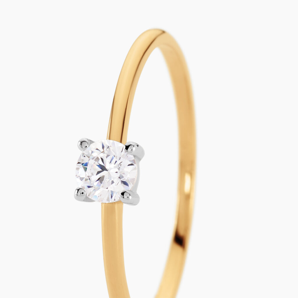 Solitaire Or Jaune Philys Oxyde De Zirconium - Bagues solitaires Femme | Histoire d’Or