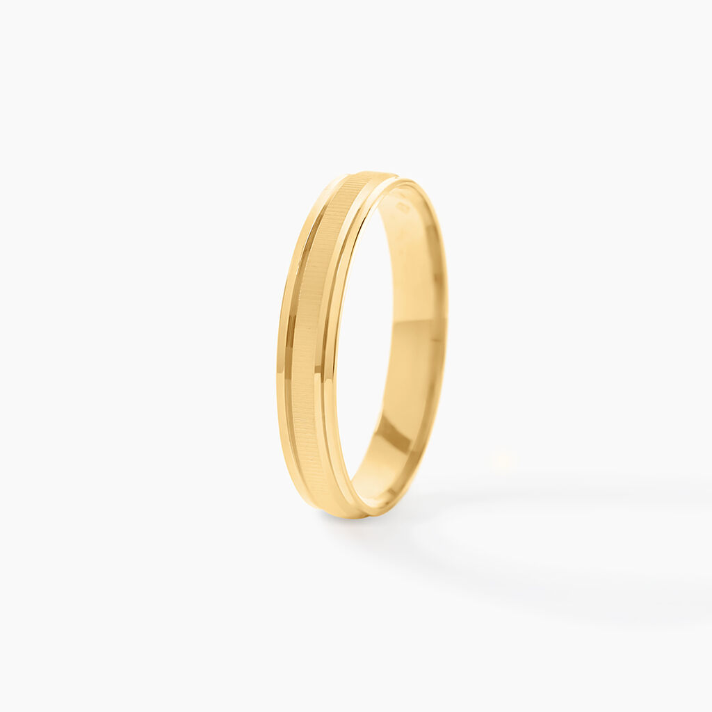 Alliance Mat Et Brillant Ruban Plat Or Jaune - Alliances Unisex | Histoire d&rsquo;Or