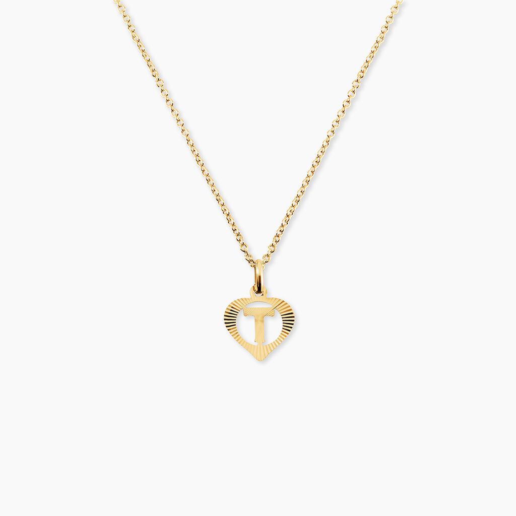 Pendentif Eudocie Coeur Lettre Or Jaune - Pendentifs Famille | Histoire d&rsquo;Or