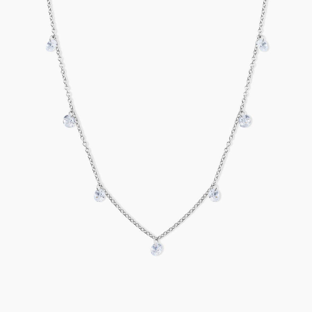 Collier Argent Collie Argent Blanc Oxyde - Colliers fantaisie Femme | Histoire d&rsquo;Or