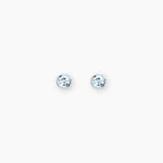 Boucles D'oreilles Puces Edy Serti Clos Or Blanc Topaze - Clous d'oreilles Femme | Histoire d&rsquo;Or
