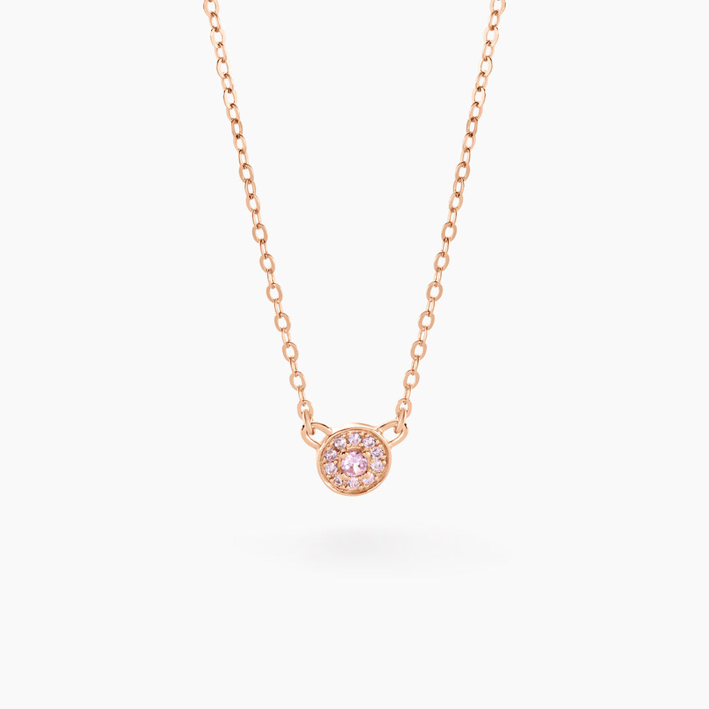 Collier Auxana Argent Rose Oxyde De Zirconium - Colliers fantaisie Femme | Histoire d&rsquo;Or