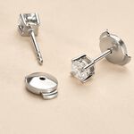 Boucles D'oreilles Puces Aphrodite Platine Blanc Diamant - Clous d'oreilles Homme | Histoire d&rsquo;Or