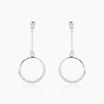 Boucles D'oreilles Pendantes Amma Argent Blanc Oxyde De Zirconium - Boucles d'oreilles fantaisie Femme | Histoire d&rsquo;Or