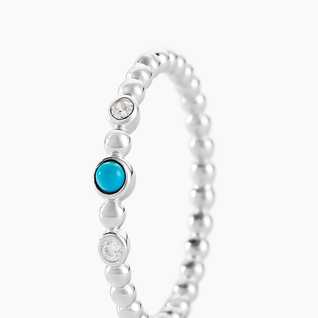 Bague Sorene Argent Blanc Turquoise Oxyde De Zirconium - Bagues solitaires Femme | Histoire d’Or