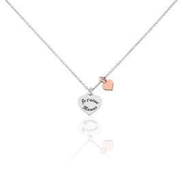 Collier Nathalie Argent Bicolore - Colliers Coeur Femme | Histoire d’Or