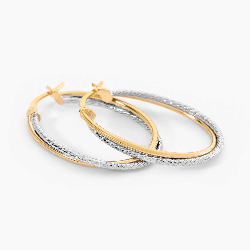 Cr&eacute;oles Maelia Or Bicolore - Boucles d'oreilles cr&eacute;oles Femme | Histoire d&rsquo;Or