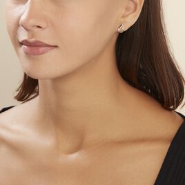 Boucles D'oreilles Puces Marilynn Or Bicolore Diamant Blanc - Clous d'oreilles Femme | Histoire d’Or