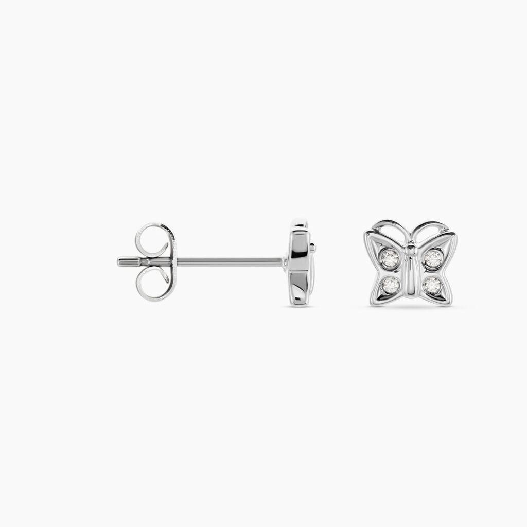 Boucles D'oreilles Puces Farasha Argent Blanc Oxyde De Zirconium - Boucles d'oreilles fantaisie Femme | Histoire d&rsquo;Or