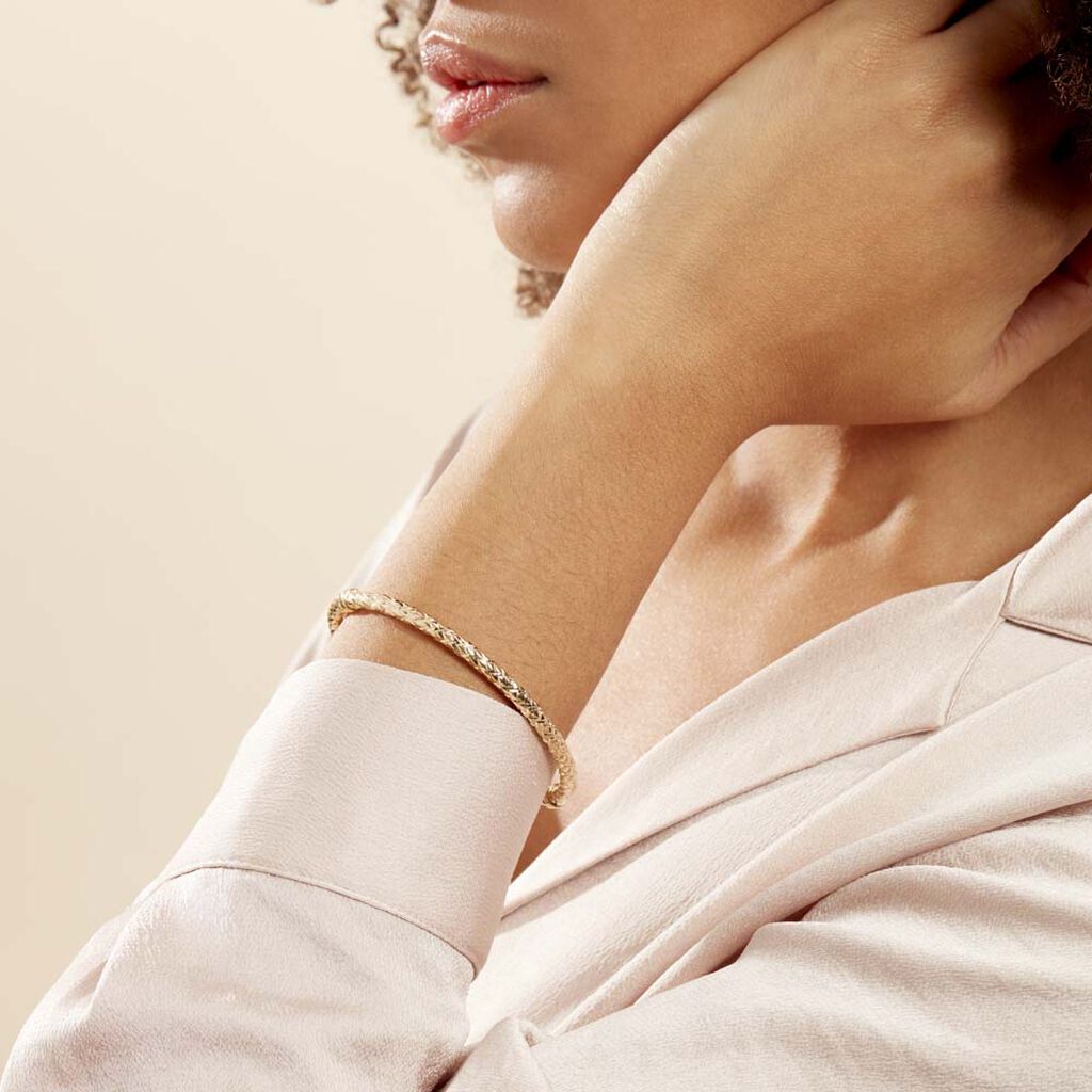 Bracelet Jonc Jennie Diamante Or Jaune - Bracelets joncs Femme | Histoire d’Or