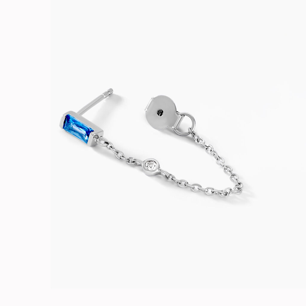 Boucles D'oreilles Pendantes Elorine Argent Blanc Oxyde De Zirconium - Boucles d'oreilles fantaisie Femme | Histoire d&rsquo;Or