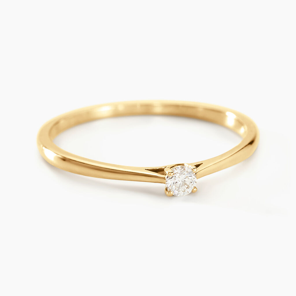 Bague Solitaire One Or Jaune Diamant - Bagues solitaires Femme | Histoire d&rsquo;Or