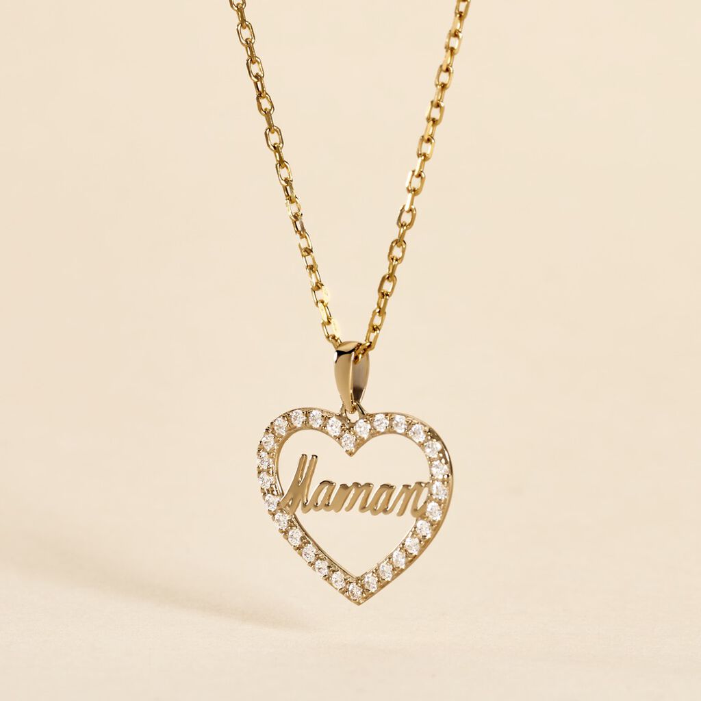 Pendentif Or Jaune Ramouna Oxyde De Zirconium - Pendentifs Femme | Histoire d&rsquo;Or
