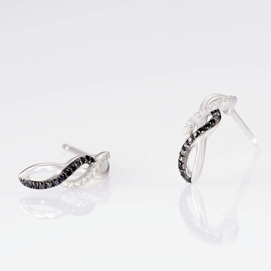 Boucles D'oreilles Puces Callune Or Blanc Diamant - Clous d'oreilles Femme | Histoire d’Or