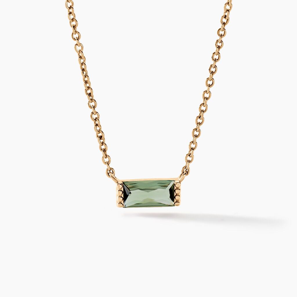 Collier Luccia Plaqu&eacute; Or Dor&eacute; Pierre D'imitation - Colliers Femme | Histoire d&rsquo;Or