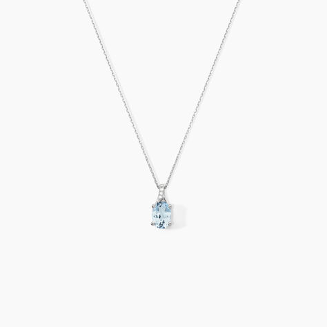Collier Audea Or Blanc Topaze Et Oxyde De Zirconium - Colliers Femme | Histoire d&rsquo;Or