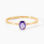 Bague Valentino Or Jaune Am&eacute;thyste - Bagues solitaires Femme | Histoire d&rsquo;Or