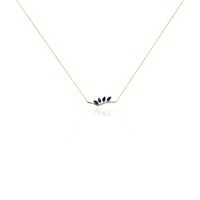 Collier Navette Or Jaune Saphir Diamant