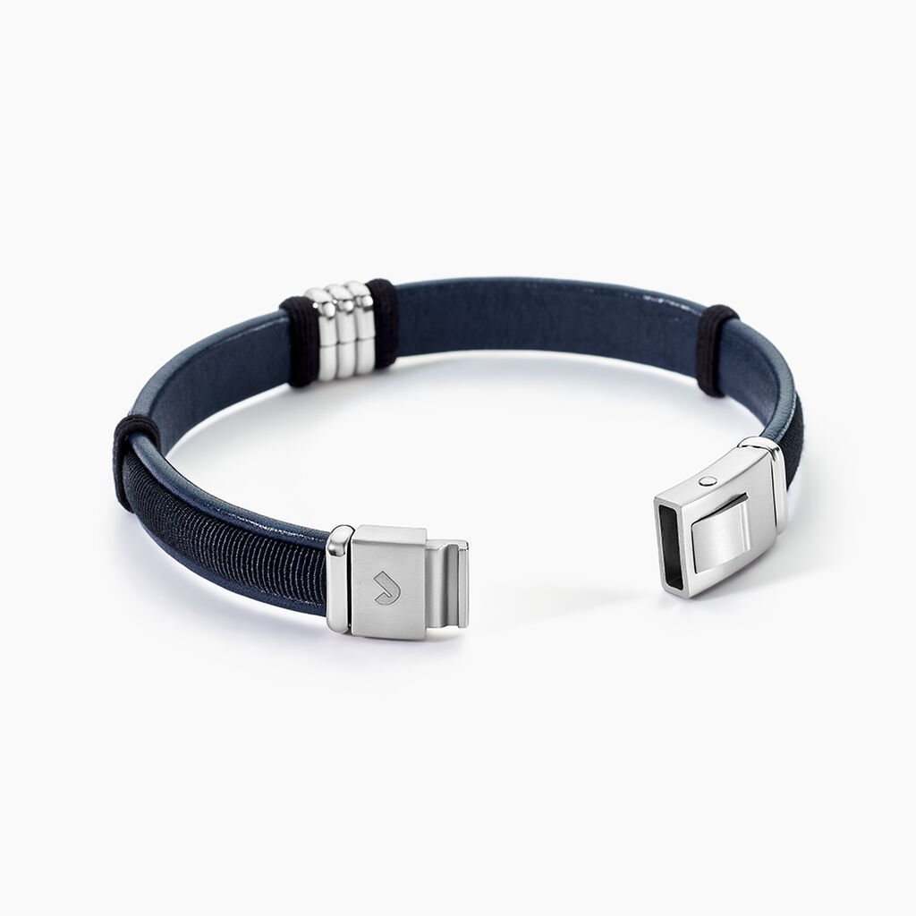 Bracelet Jourdan Orso Cuir Bleu - Bracelets Homme | Histoire d’Or
