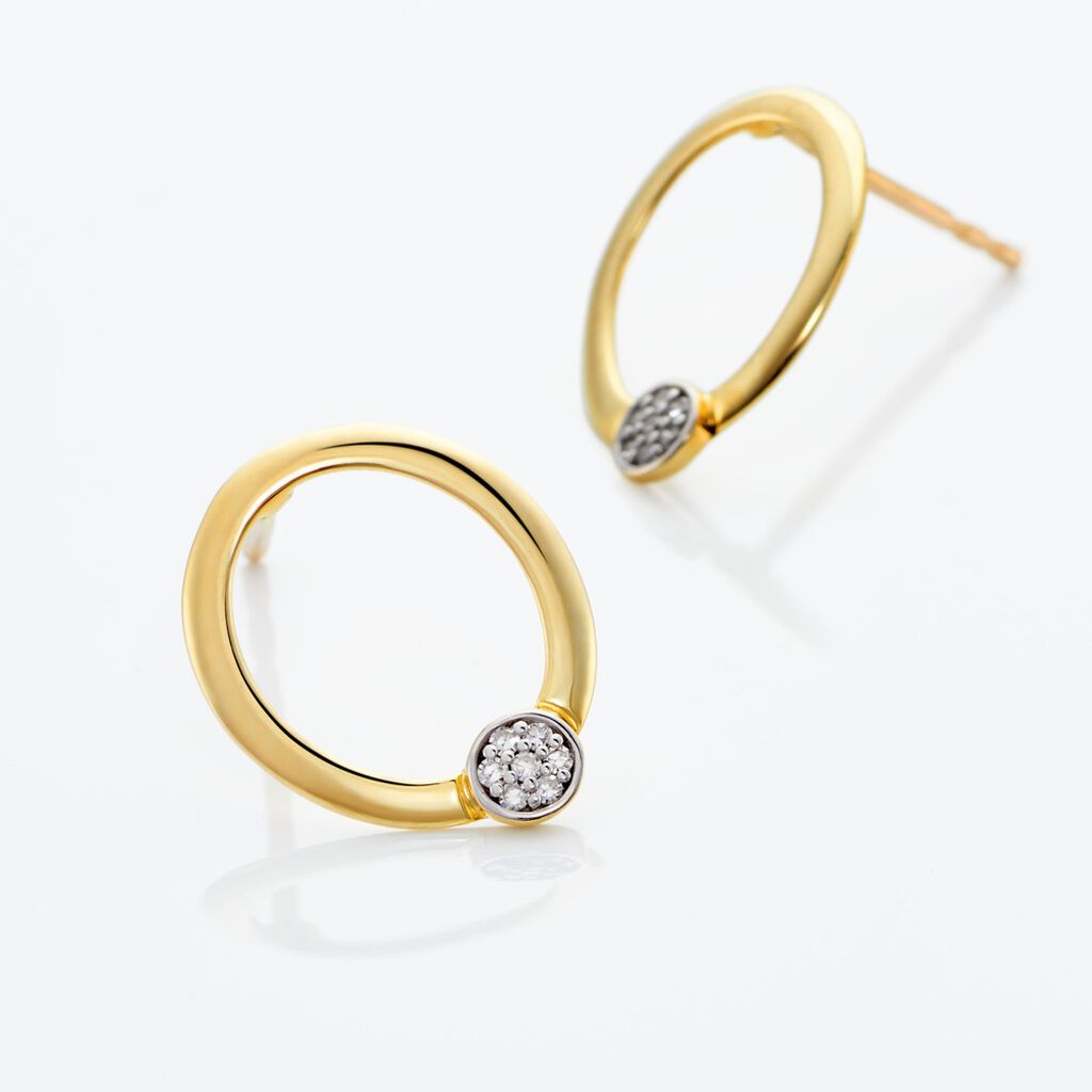Boucles D'oreilles Puces Or Jaune Shyla Diamants - Clous d'oreilles Femme | Histoire d’Or