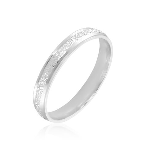 Alliance Caroline Sablee Ruban Plat Or Blanc - Alliances Femme | Histoire d’Or