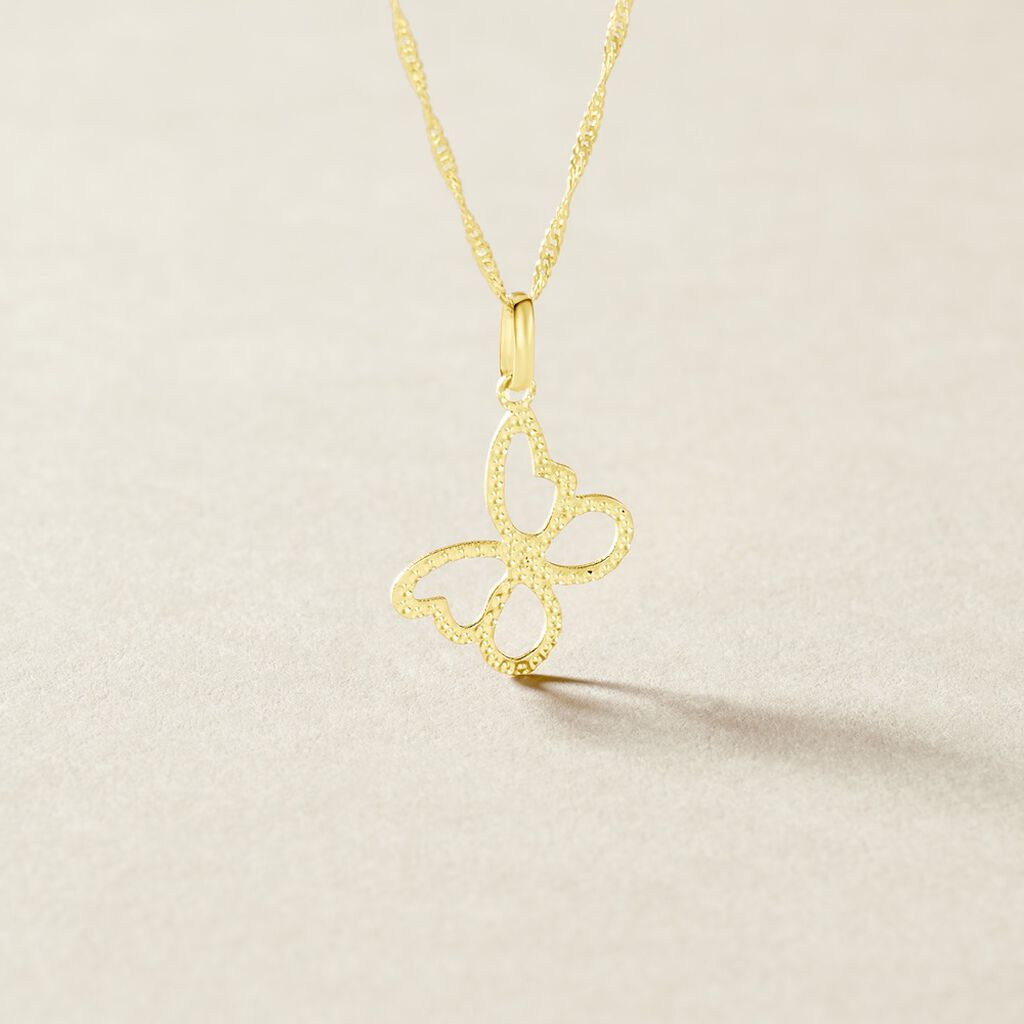 Pendentif Jaima Papillon Diamante Or Jaune - Pendentifs Famille | Histoire d&rsquo;Or