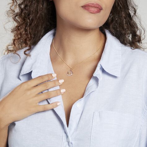 Pendentif Coeur Penche Double Or Bicolore Oxyde De Zirconium - Pendentifs Coeur Femme | Histoire d’Or