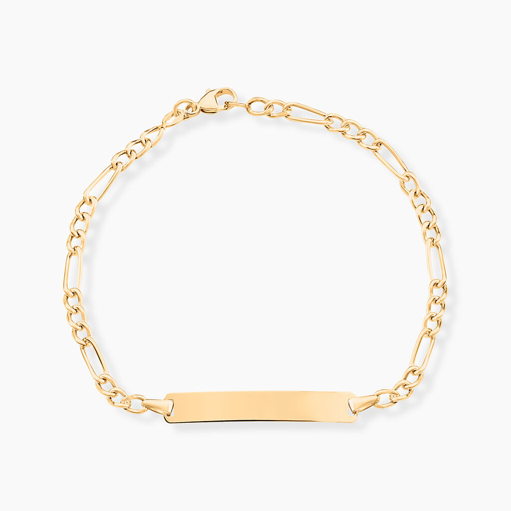 Bracelet Identité Bartolomee Maille Alternee 1/3 Or Jaune - Bracelets Communion Enfant | Histoire d’Or