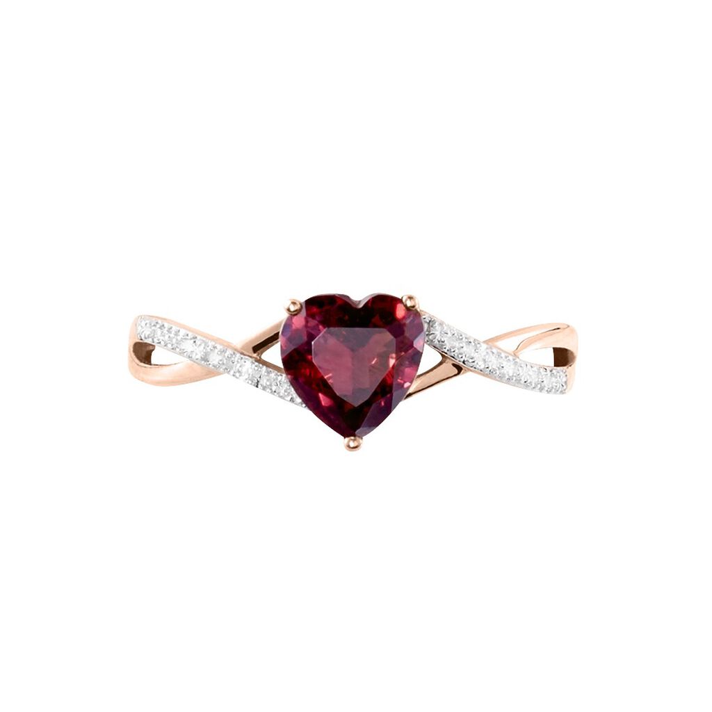 Bague Clothilde Or Rose Rhodolite Et Oxyde - Bagues solitaires Femme | Histoire d’Or