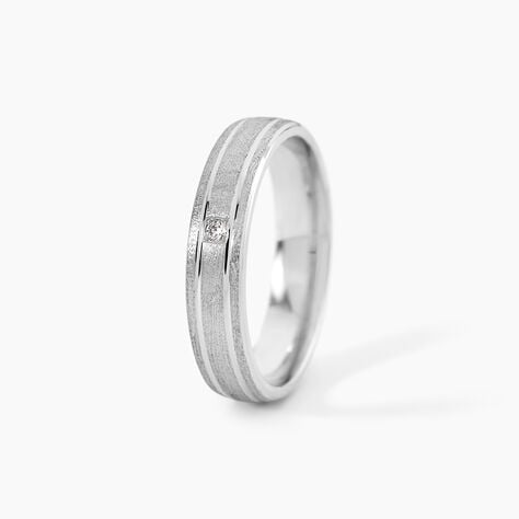Alliance Romaine Or Blanc Diamant - Alliances 18 carats Unisex | Histoire d&rsquo;Or