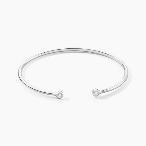Bracelet Jonc Regine Argent Blanc Oxyde De Zirconium - Bracelets joncs Femme | Histoire d&rsquo;Or