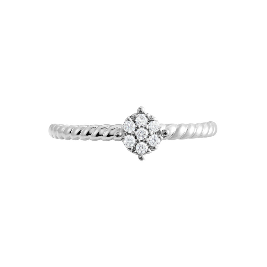Bague Or Blanc Addie Diamants - Bagues avec pierre Femme | Histoire d’Or