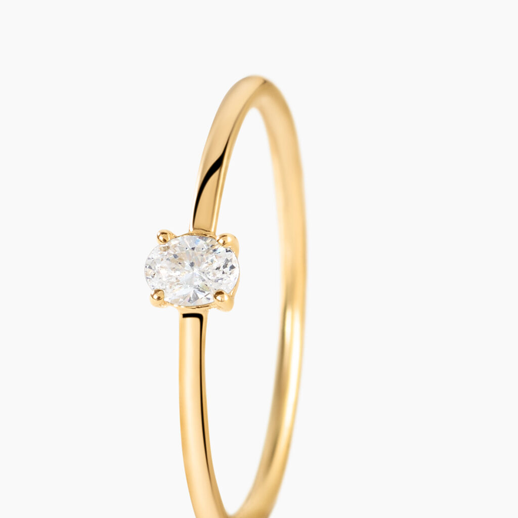 Bague Rudianus Or Jaune Diamant Synth&eacute;tique - Bagues avec pierre Femme | Histoire d&rsquo;Or