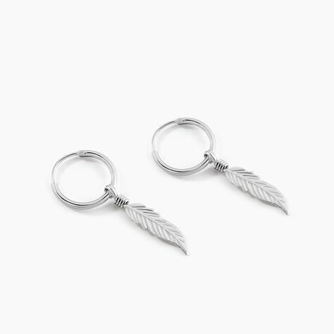 Créoles Elvyn Argent Blanc - Boucles d'oreilles créoles Femme | Histoire d’Or
