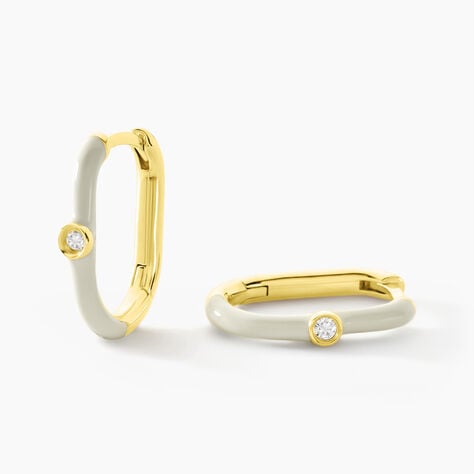 Créoles Infini Pop Argent Jaune Oxyde De Zirconium - Boucles d'oreilles créoles Femme | Histoire d’Or