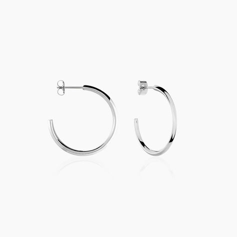 Créoles Tahaa Acier Blanc - Boucles d'oreilles créoles Femme | Histoire d’Or