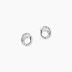 Boucles D'oreilles Puces Annea Argent Blanc Oxyde De Zirconium - Boucles d'oreilles empierr&eacute;es Femme | Histoire d&rsquo;Or