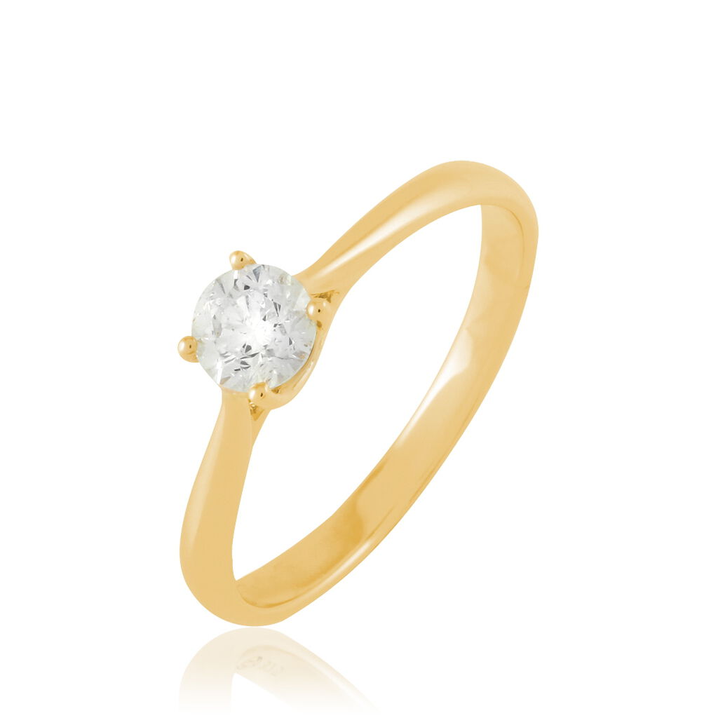 Bague Solitaire Victoria Or Jaune Diamant - Bagues solitaires Femme | Histoire d&rsquo;Or