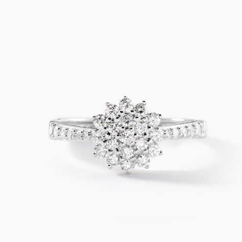 Bague Chouchana Ld Platine Blanc Diamant Synth&eacute;tique - Bagues avec pierre Femme | Histoire d&rsquo;Or