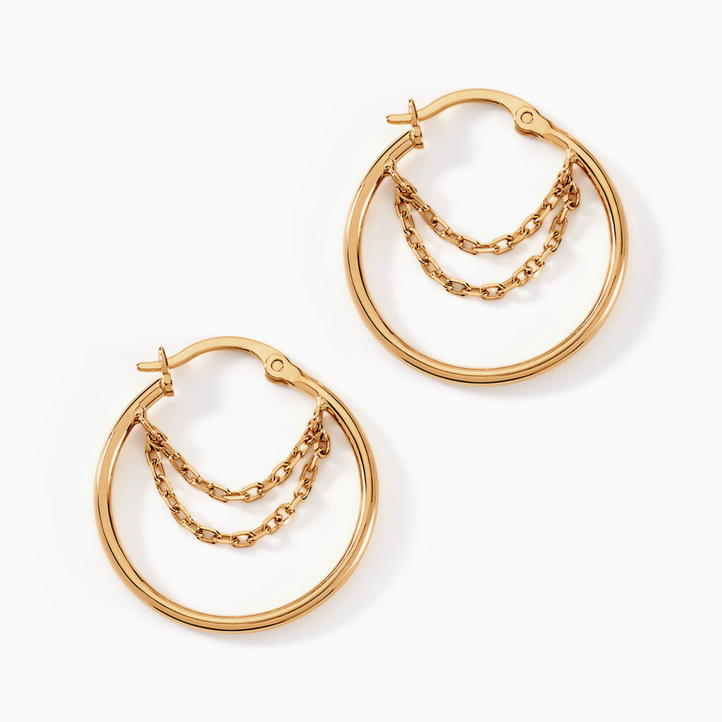 Créoles Omnia Plaqué Or Doré - Boucles d'oreilles créoles Femme | Histoire d’Or
