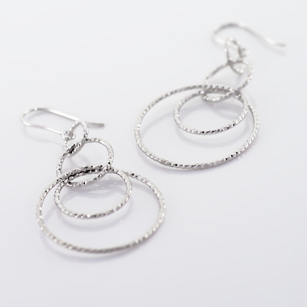 Boucles D'oreilles Pendantes Flaura Argent Blanc - Boucles d'oreilles fantaisie Femme | Histoire d’Or