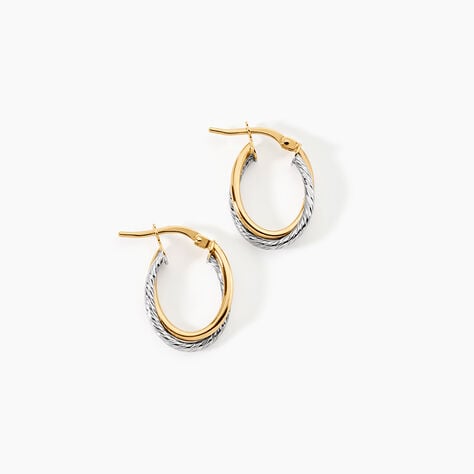 Cr&eacute;oles Maelia Or Bicolore - Boucles d'oreilles cr&eacute;oles Femme | Histoire d&rsquo;Or