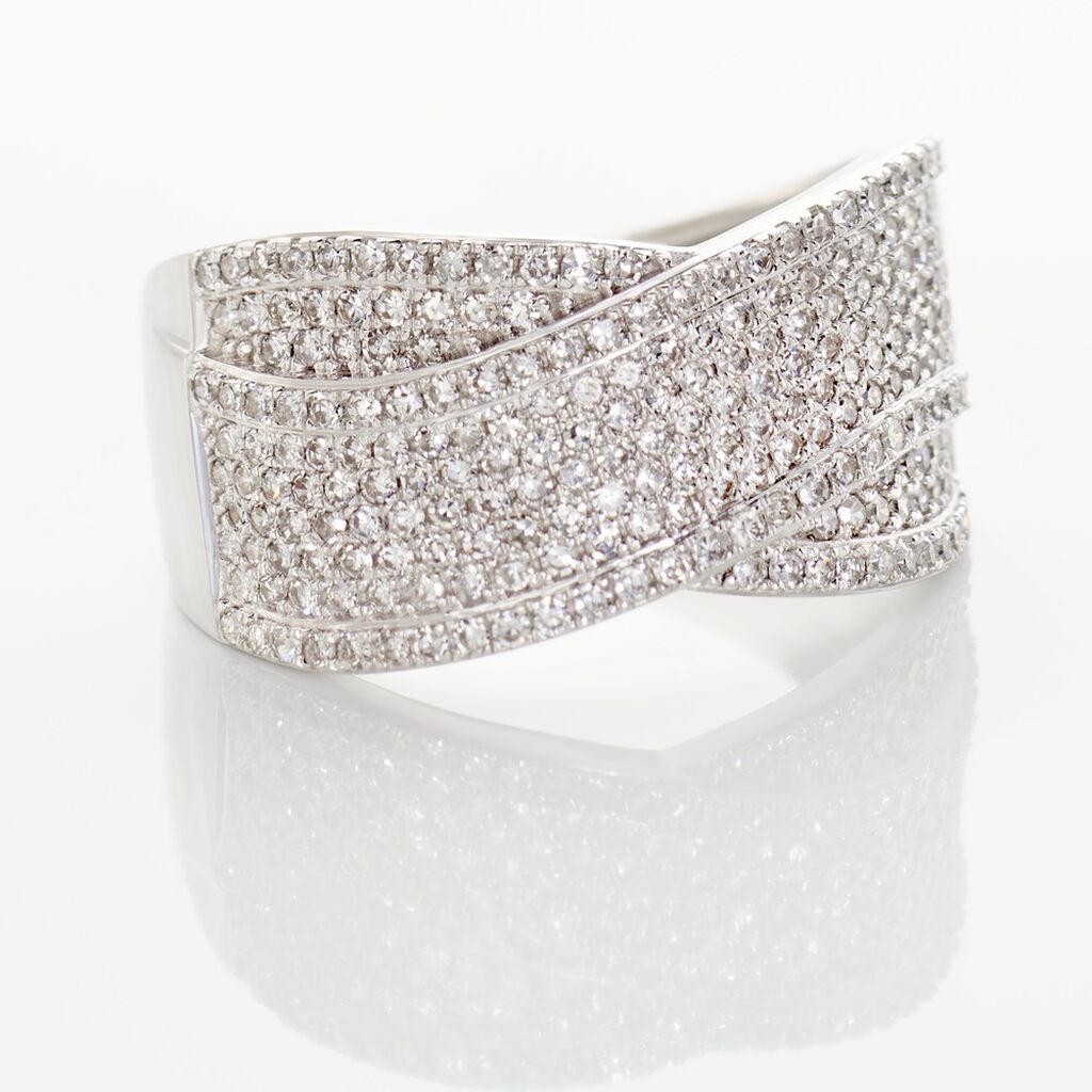 Bague Elyne Or Blanc Diamant - Bagues avec pierre Femme | Histoire d’Or