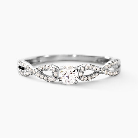 Bague Solitaire Livia Or Blanc Diamant - Bagues solitaires Femme | Histoire d’Or
