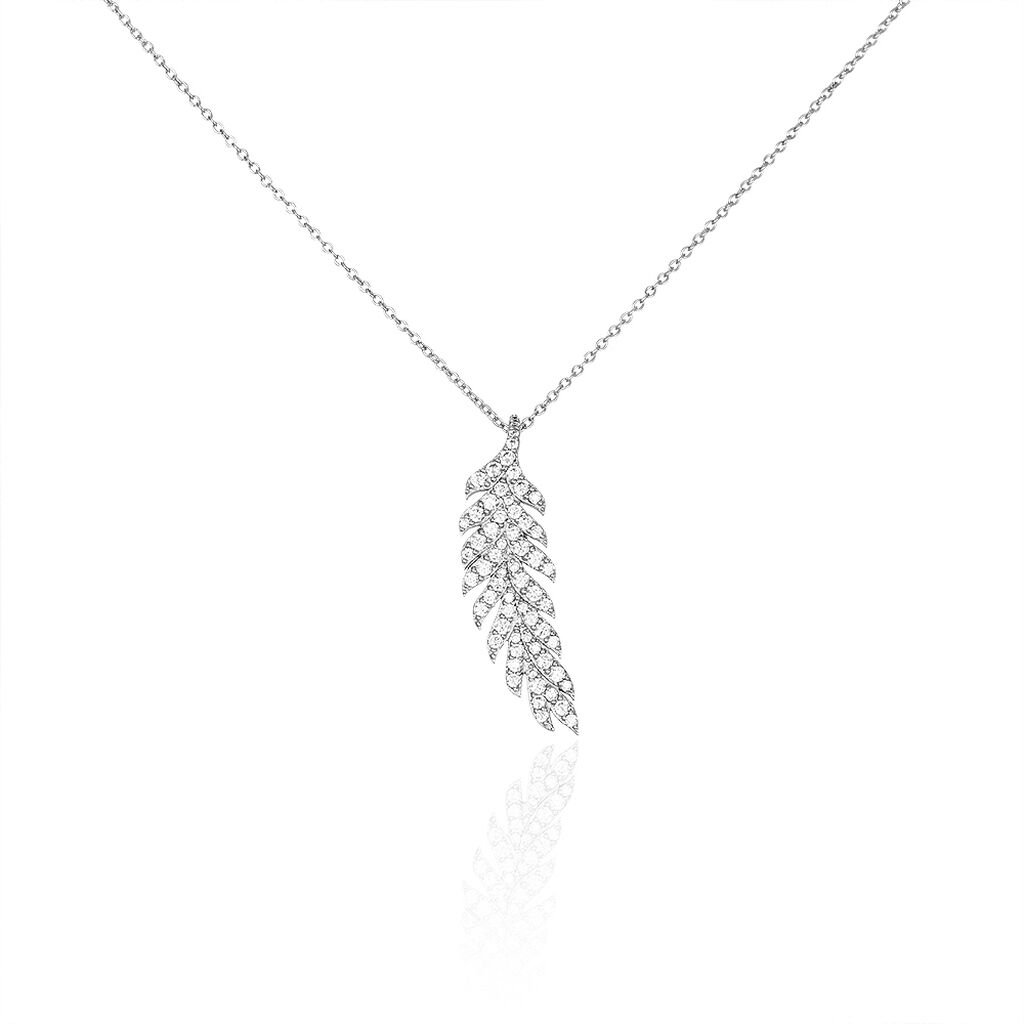 Collier Merielle Argent Blanc Oxyde De Zirconium - Colliers Plume Femme | Histoire d’Or