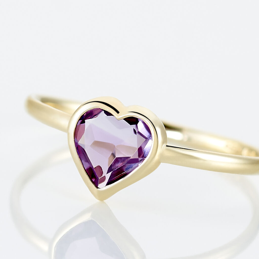 Bague Marsie Or Jaune Am&eacute;thyste - Bagues solitaires Femme | Histoire d&rsquo;Or