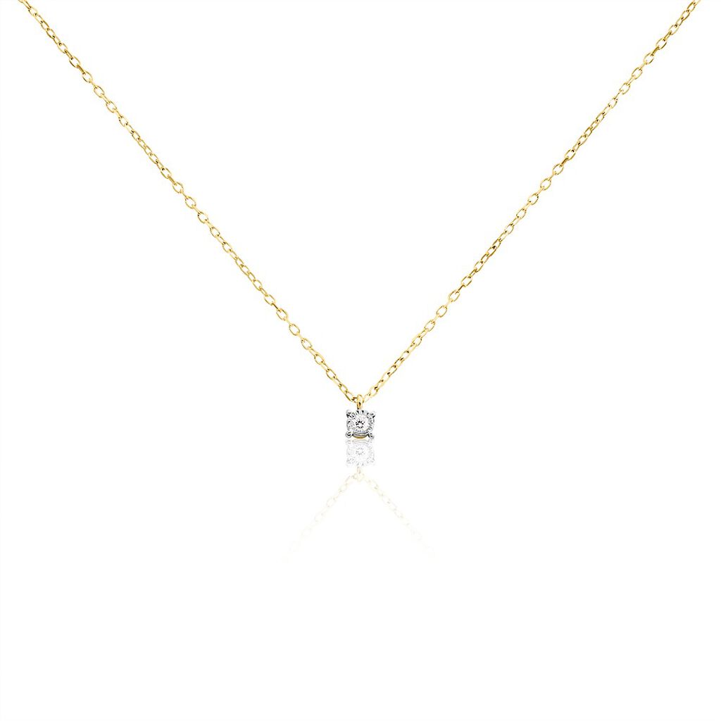 Collier Mei Or Jaune Diamant