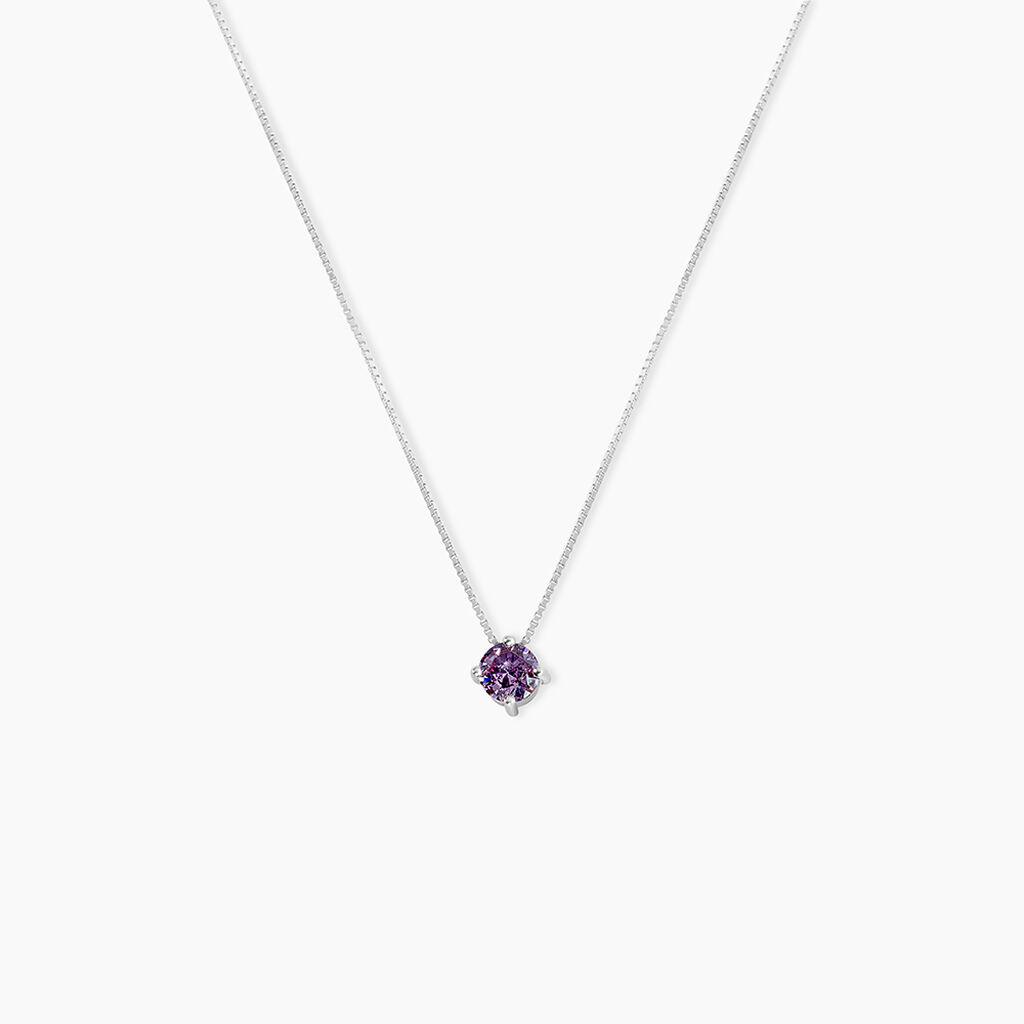Collier Solitaire Argent Blanc Rio Santa Teresa Oxyde De Zirconium - Colliers fantaisie Femme | Histoire d&rsquo;Or