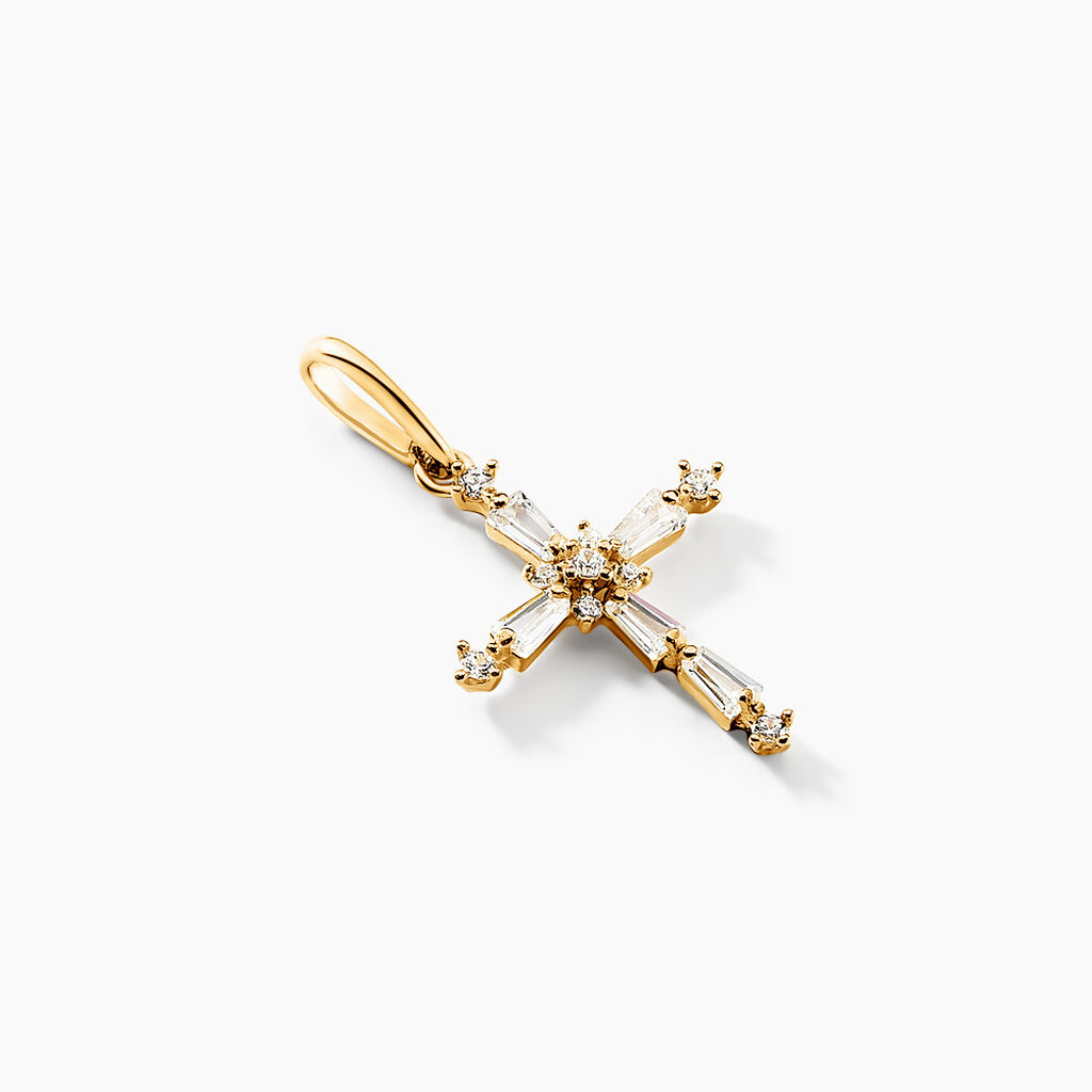 Pendentif Cystenian Or Jaune Oxyde De Zirconium - Pendentifs Communion Femme | Histoire d’Or
